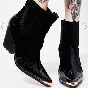 Dollskill Midnight Lone Star Velvet Booties